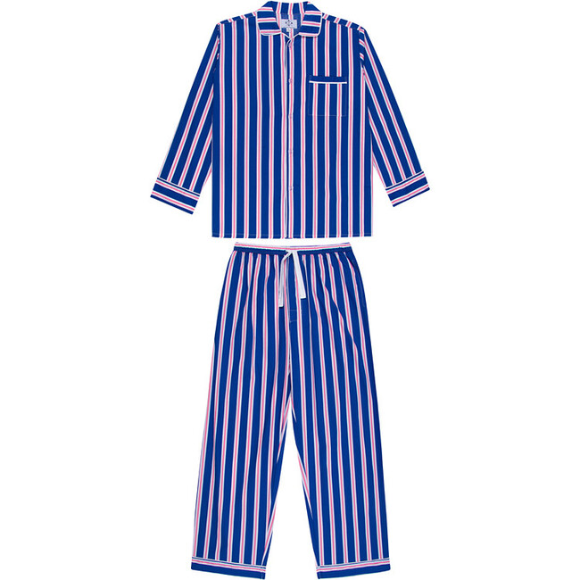 Men's Andy Cohen Stripe Long Sleeve PJ Pant Set, Blue