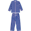 Men's Andy Cohen Stripe Long Sleeve PJ Pant Set, Blue - Pajamas - 1 - thumbnail