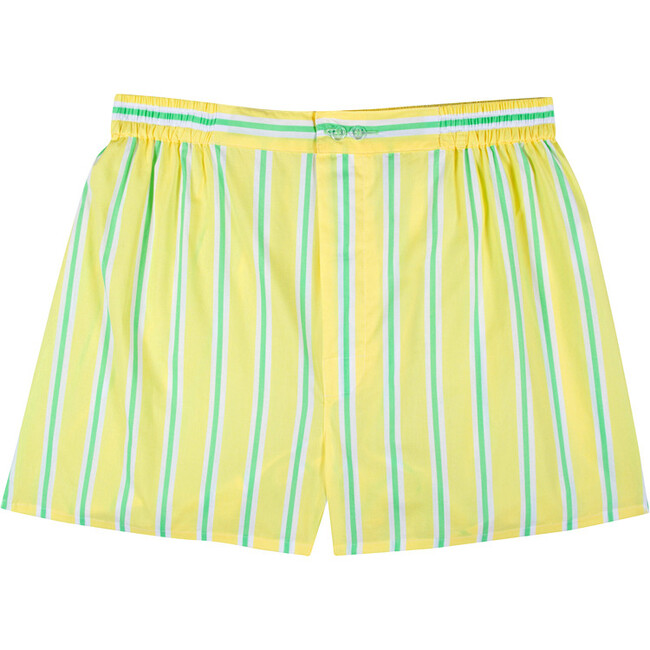 Men's Andy Cohen Stripe Boxer Shorts, Yellow - Pajamas - 1