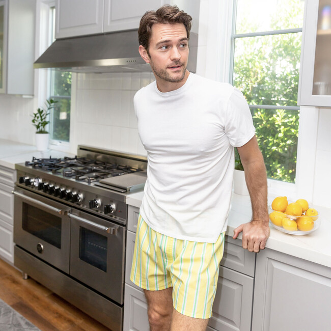 Men's Andy Cohen Stripe Boxer Shorts, Yellow - Pajamas - 2