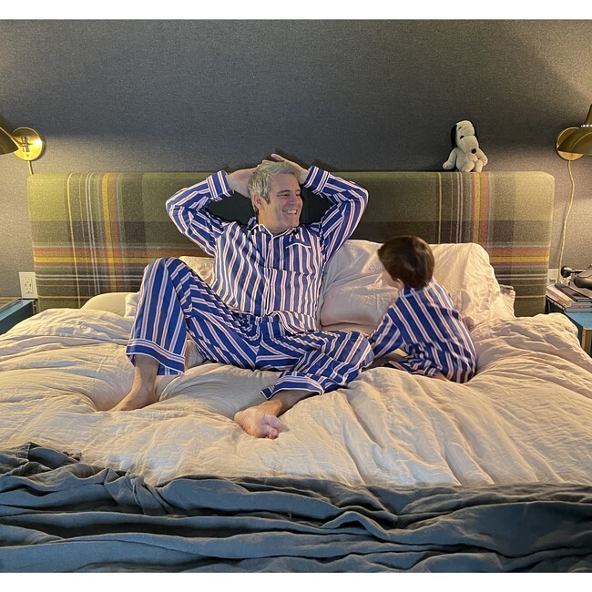 Men's Andy Cohen Stripe Long Sleeve PJ Pant Set, Blue - Pajamas - 4