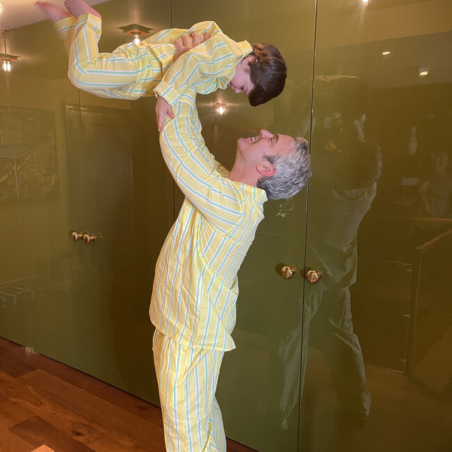 Men's Andy Cohen Stripe Long Sleeve PJ Pant Set, Yellow - Pajamas - 9