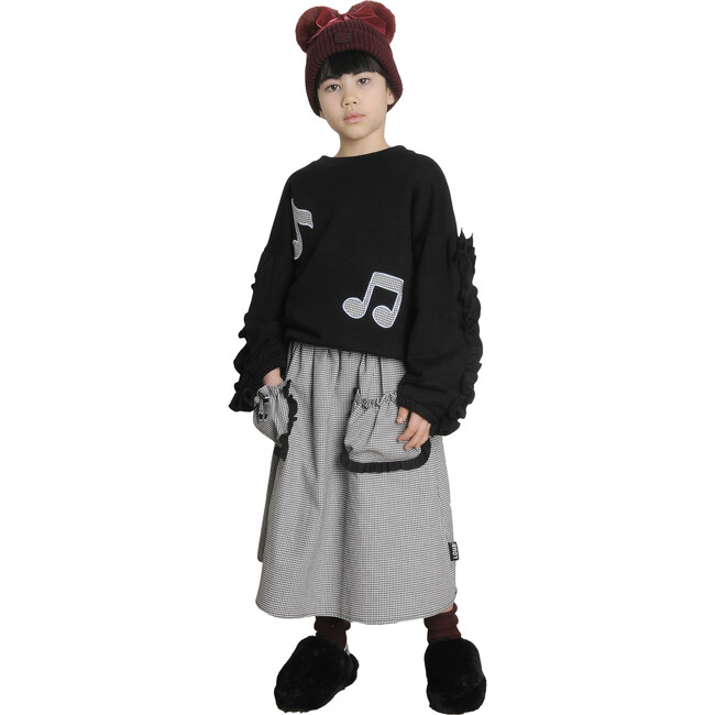 Song Midi Skirt, Check Houndstooth