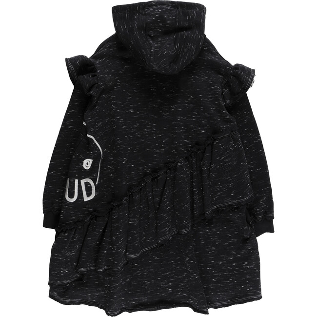 Chorus Flame Loose Fit Hooded Dress, Black - Dresses - 3
