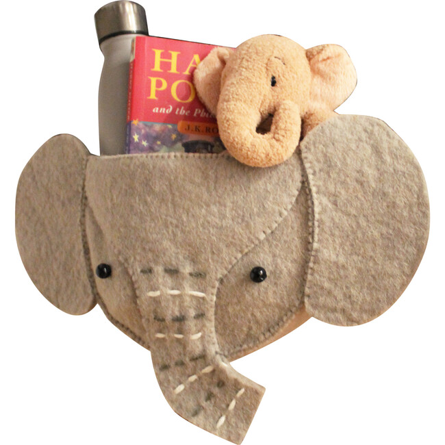Elephant Bedtime Storage Pouch, Grey
