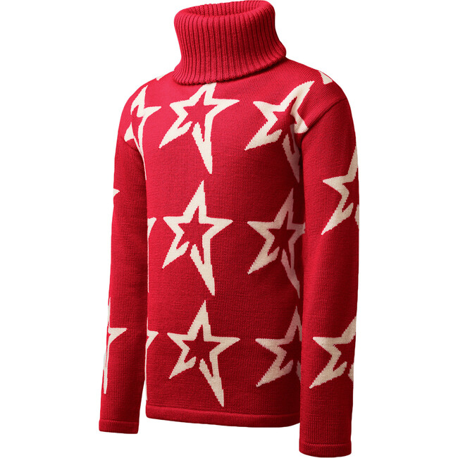 Kids Star Dust Sweater, Red/Snow White Star