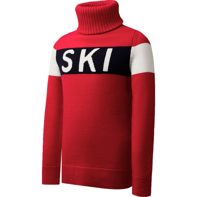 Kids Ski Sweater Turtleneck, Red