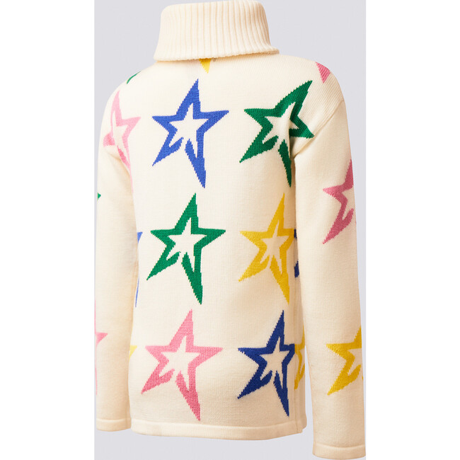 Kids Star Dust Sweater, Snow White/Rainbow Star