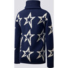 Kids Star Dust Sweater, Navy/Snow White Star - Sweaters - 2