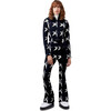 Women's Star Suit One Piece, Black Star Print - Snowsuits - 1 - thumbnail