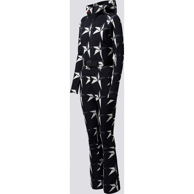 Women's Star Suit One Piece, Black Star Print - Snowsuits - 2