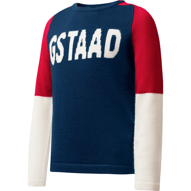 Kids Gstaad Sweater, Navy/Red/Snow White