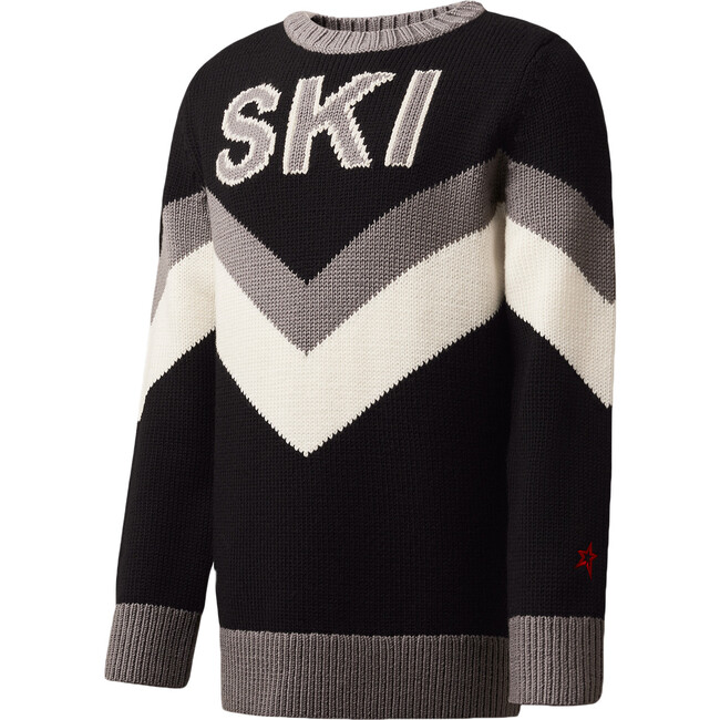 Kids Chevron Ski Sweater, Black
