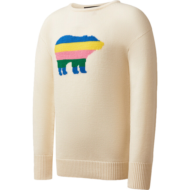 Kids Bear Crewneck Sweater, Snow White Rainbow