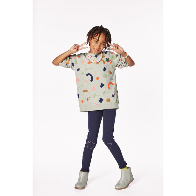 Kids Multi-Shape Sweatshirt, Grey - Sweatshirts - 6
