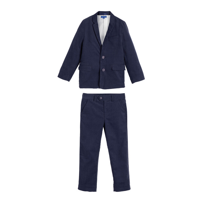 Adam Cord Suit, Navy - Suits & Separates - 1