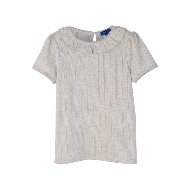 Monique Pointelle Tee, Grey - Shirts - 1