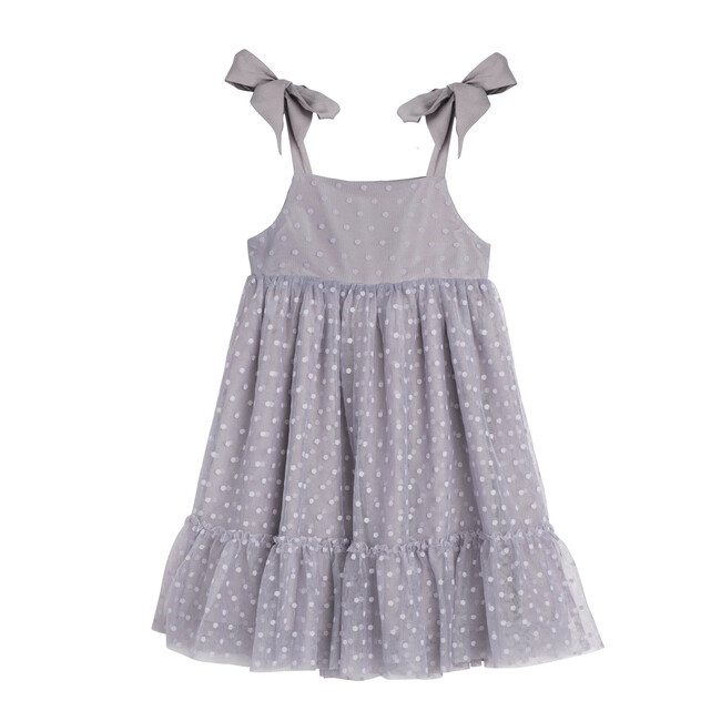 Anja Tulle Dress, Dusty Blue - Dresses - 1