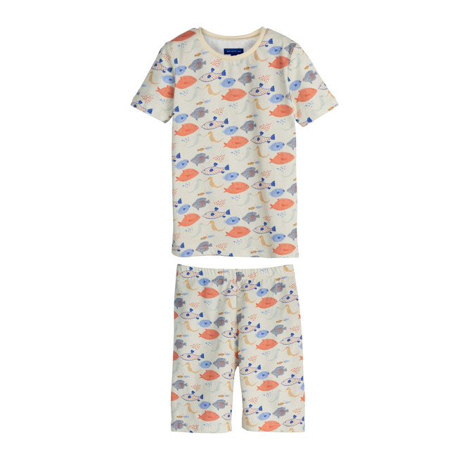 Emerson Short Sleeve Pajama Set, Kissing Fish - Dresses - 1