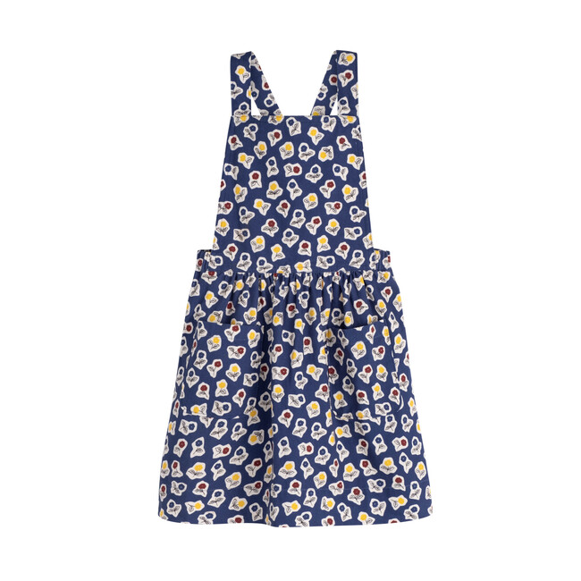 Millie Pinafore Dress, Blue Cut Out Flower - Dresses - 1