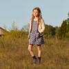 Millie Pinafore Dress, Blue Cut Out Flower - Dresses - 7
