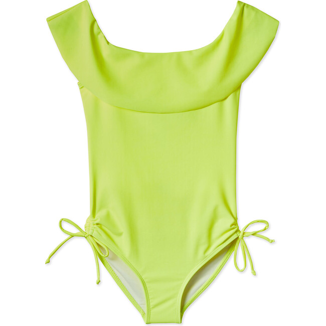 Neon Yellow Ruffle Swimsuit - One Pieces - 1