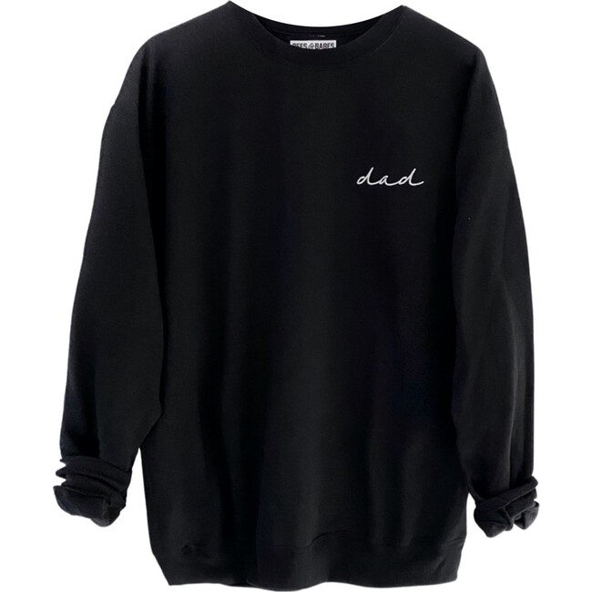 Men's Embroidered Dad Sweatshirt, Black