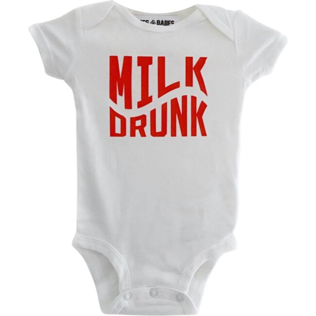 Milk Drunk Bodysuit, White/Orange