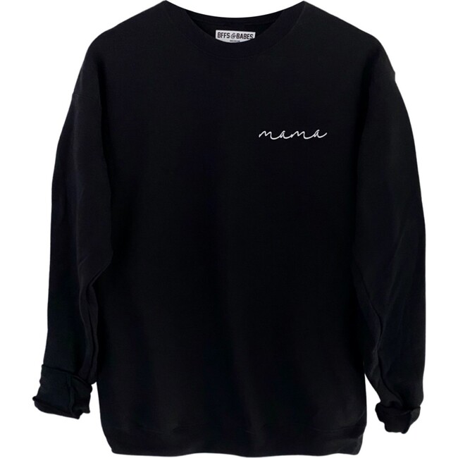 Women's Embroidered Mama Sweatshirt, Black - Sweatshirts - 1