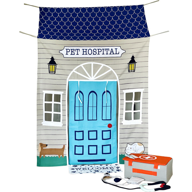 Pet Hospital Doorway Tent with Play Accessories