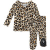 Tie Front Ruffled Kimono, Lana Leopard Tan - Blouses - 1 - thumbnail