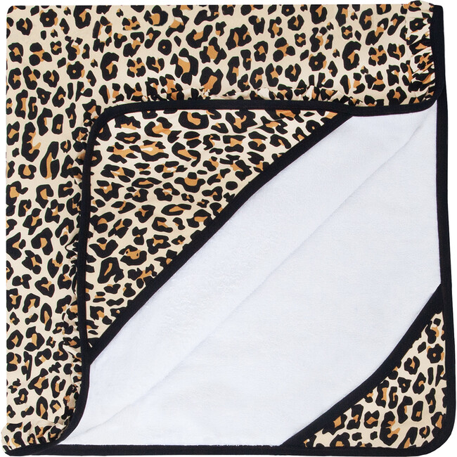 Ruffled Hooded Towel, Lana Leopard Tan