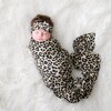 Infant Swaddle and Headwrap Set, Lana Leopard Tan - Hair Accessories - 3
