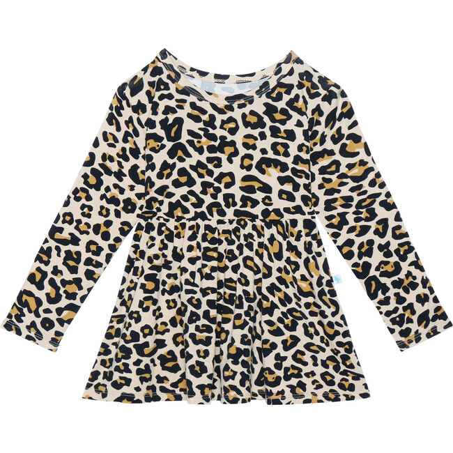 Long Sleeve Basic Peplum Top & Legging Set, Lana Leopard Tan - Mixed Apparel Set - 3