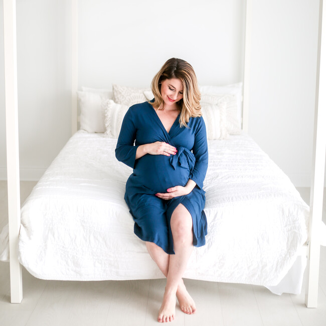 Women's Mommy Robe, Sailor Blue - Robes - 4