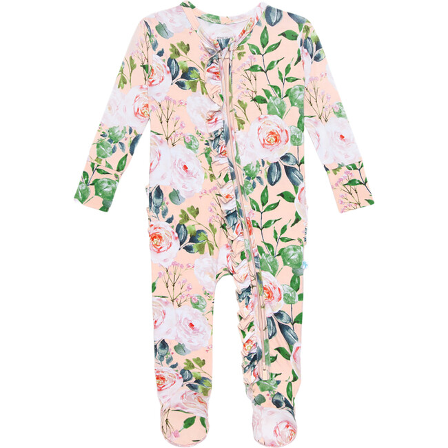 Harper Zippered Footie One Piece with Ruffle Accents - Onesies - 1