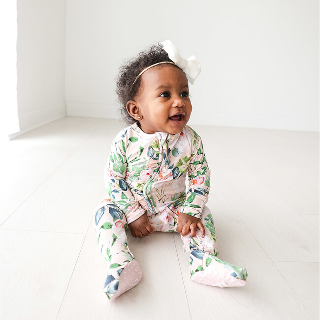 Harper Zippered Footie One Piece with Ruffle Accents - Onesies - 5