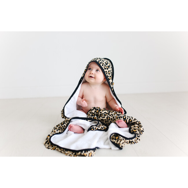 Ruffled Hooded Towel, Lana Leopard Tan - Towels - 5