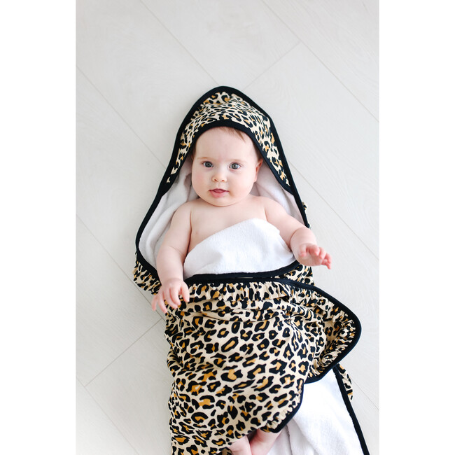 Ruffled Hooded Towel, Lana Leopard Tan - Towels - 6