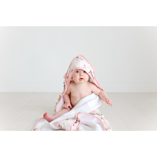 Ruffled Hooded Towel, Vintage Pink Rose - Towels - 2