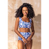 Women's Clementine Square Neck Swim Top, Blueberry Fields - Two Pieces - 2