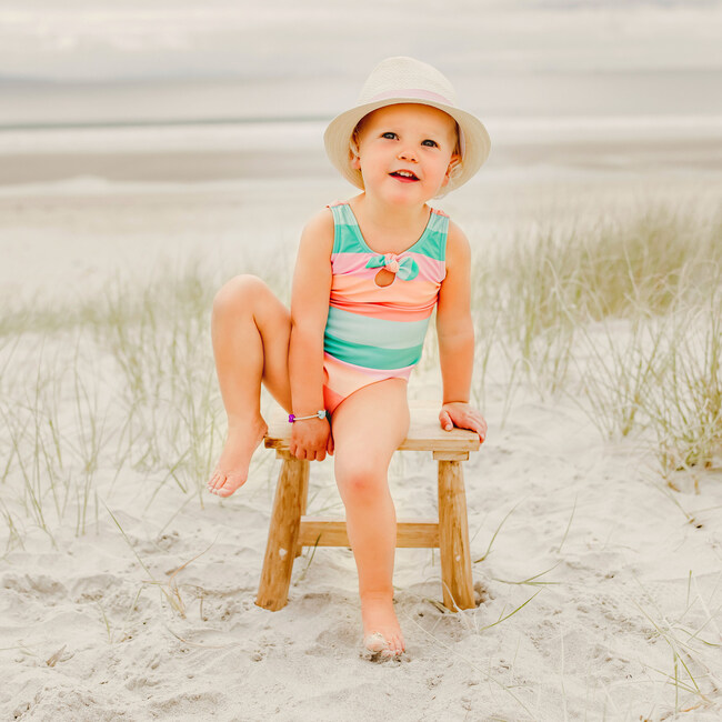 Bow Swimsuit, Sunset Stripe - One Pieces - 2