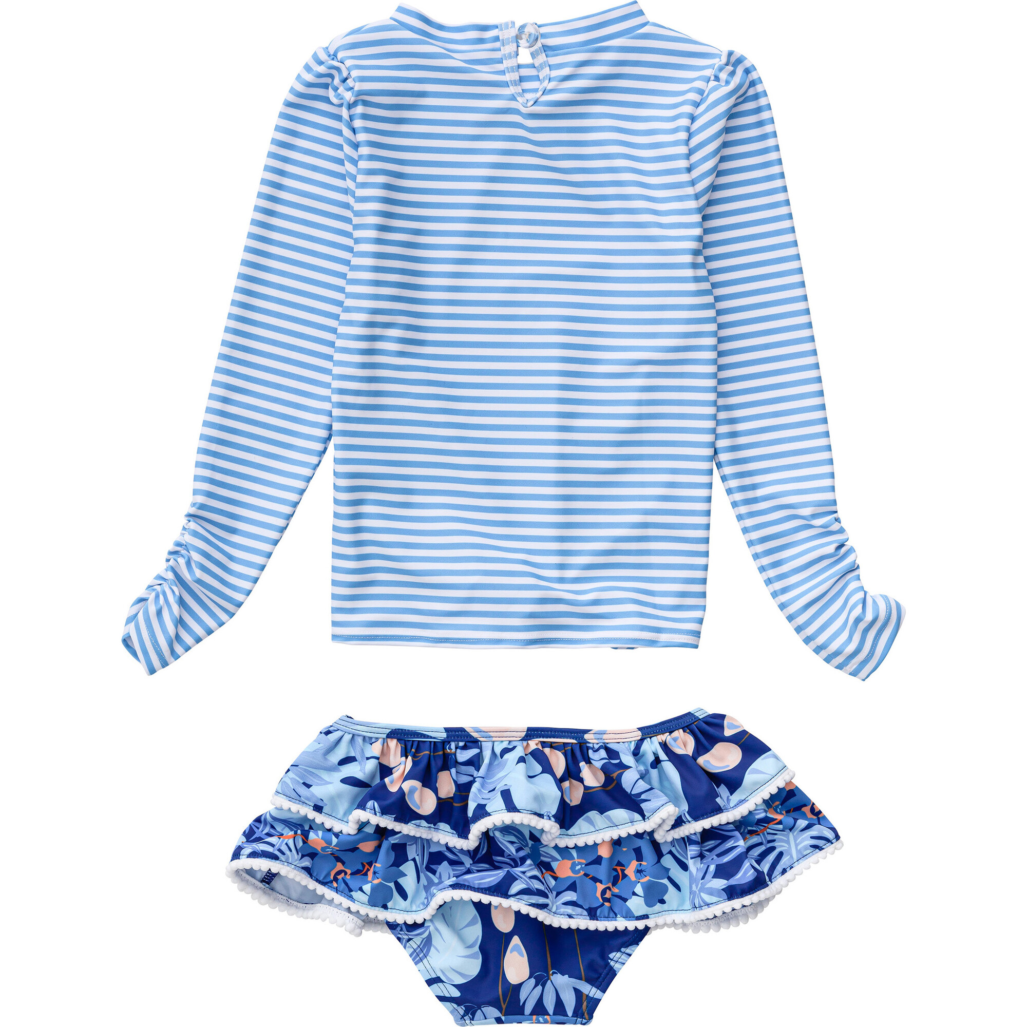 NWT LC Lauren Conrad Ruffle Swing Top Blue & White Stripe Plus Size 1X