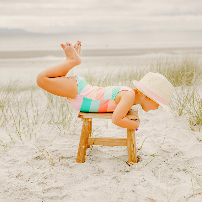 Bow Swimsuit, Sunset Stripe - One Pieces - 4