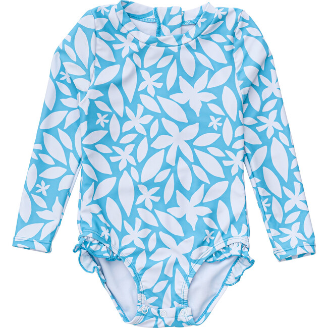 Sustainable Long Sleeve Surf Suit, Aqua Bloom