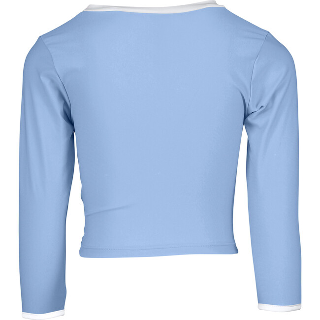Sustainable LS Wrap Crop Top, Powder Blue - Rash Guards - 3