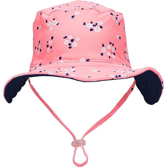 Reversible Bucket Hat, Ditsy Coral