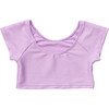 Rib Crop Short Sleeve Rash Top, Lavender - Rash Guards - 1 - thumbnail