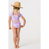 Rib Crop Short Sleeve Rash Top, Lavender - Rash Guards - 6