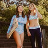 Sustainable Swim Leggings, Aqua Bloom - Leggings - 2